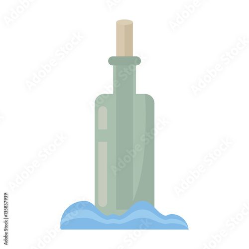 bottle with message letter water vector illustration eps 10