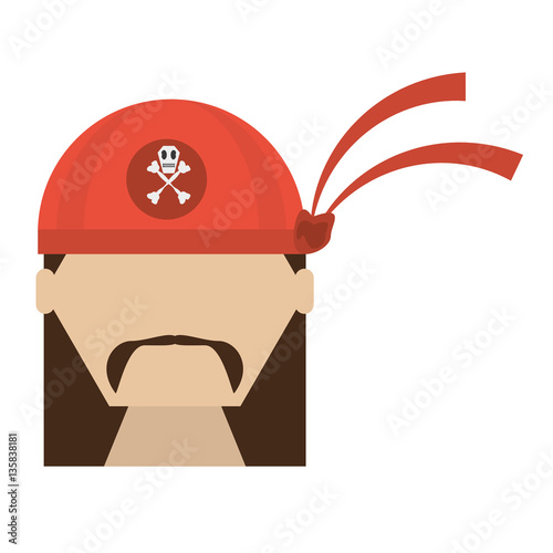 pirate red bandanna corsair bones vector illustration eps 10