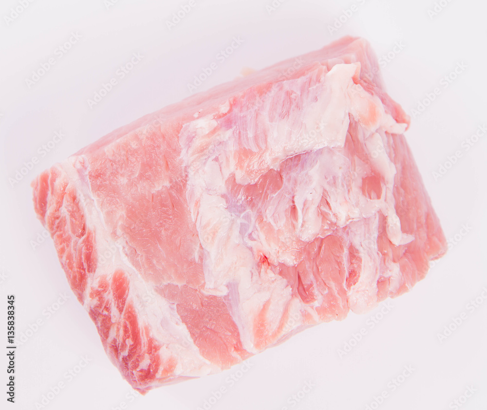 Raw pork loin on a white background Raw pork loin on a white background