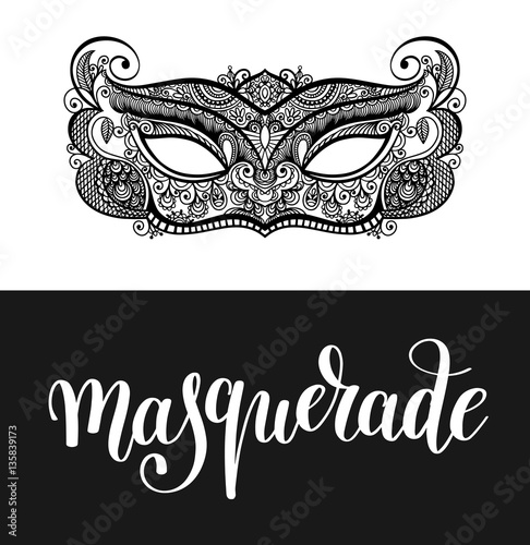 calligraphy brush lettering text design element and carnival mas