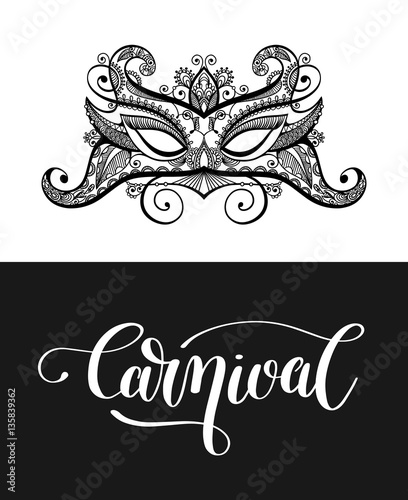 calligraphy brush lettering text design element and carnival mas