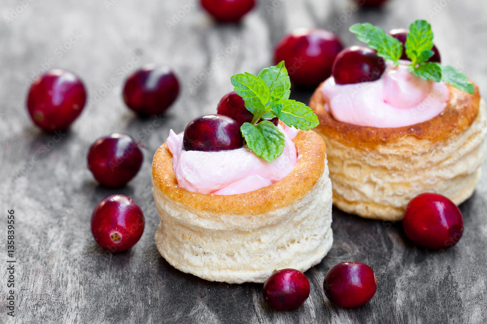 puff pastry stuffed with fruity soft cream cheese and cranberry puff pastry stuffed with fruity soft cream cheese and cranberry