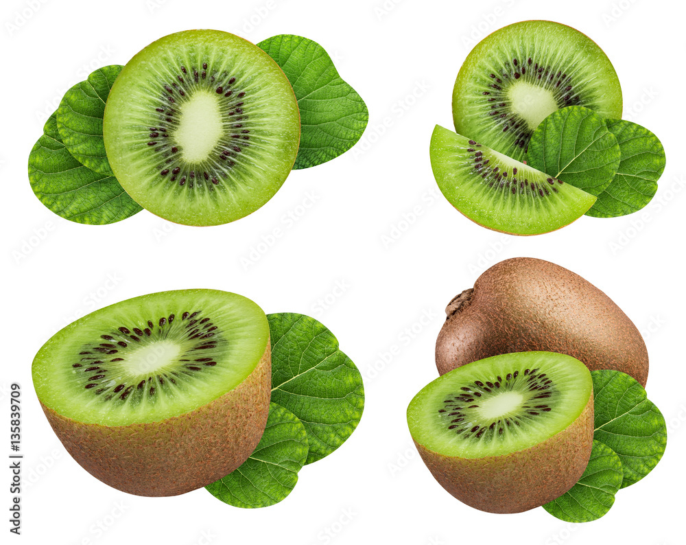 Fototapeta premium Set of kiwis isolated on white background