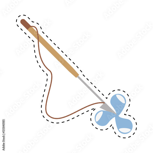 harpoon weapon fishing water cut line vector illustration eps 10