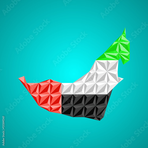United Arab Emirates vector map, abstract background.