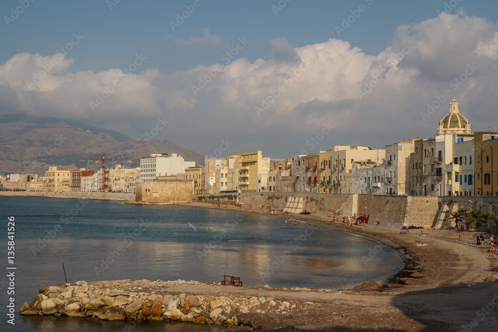 Evening in the town of Trapani, Sicily, Italy