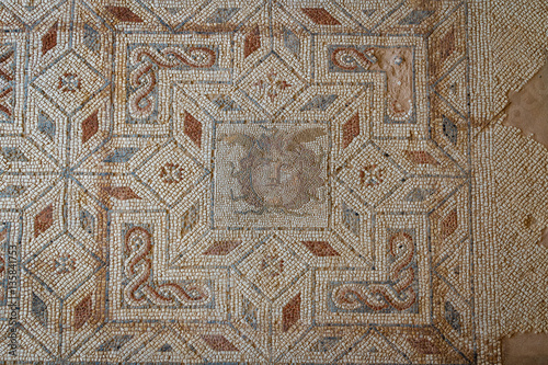 Mosaic in the ruins of the Roman villa in the ancient city of Li