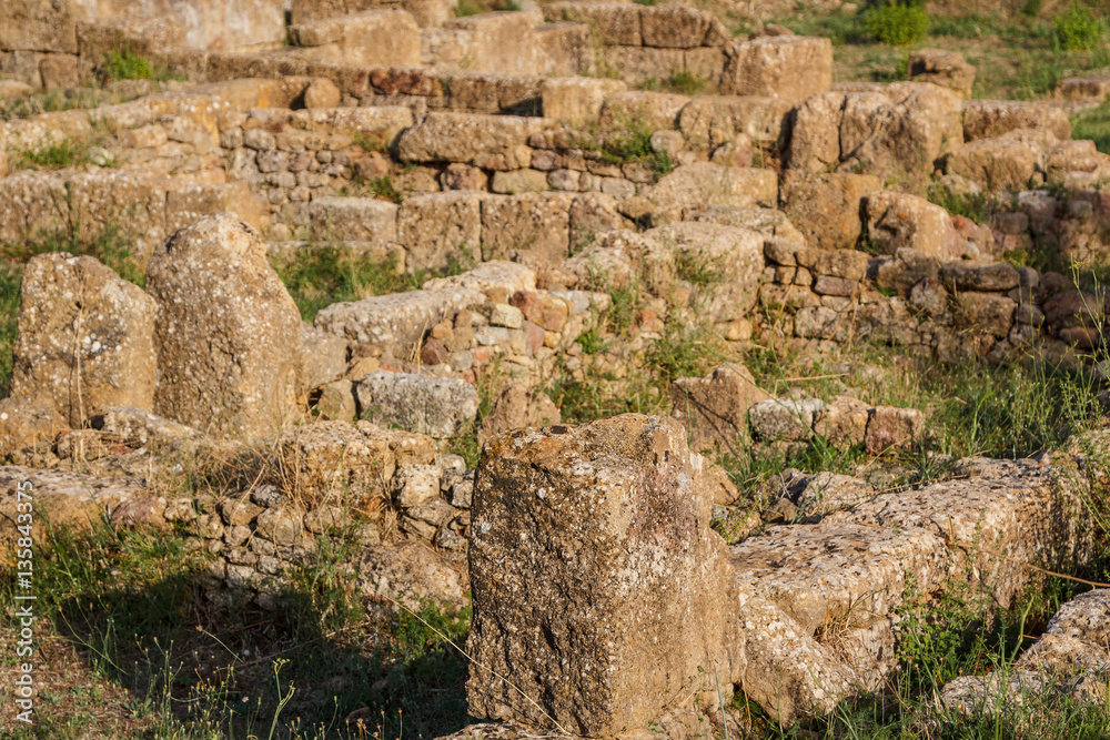 Ruins of the ancient city of Morgantina, Sicily island, Italy