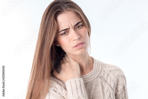 woman with a pain in the neck