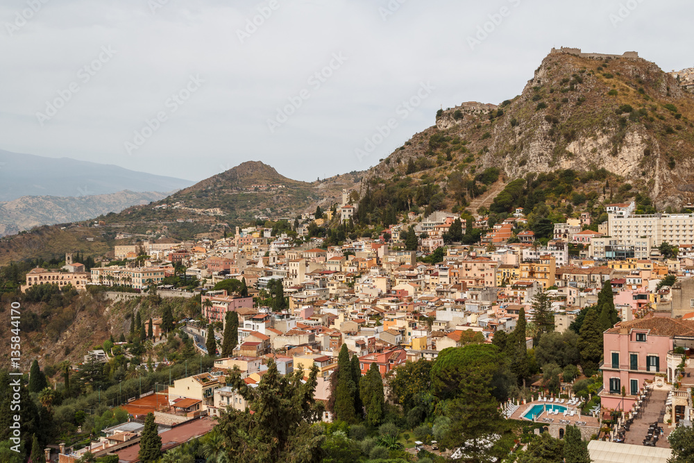 A view over Taormina, Sicily island, Italy