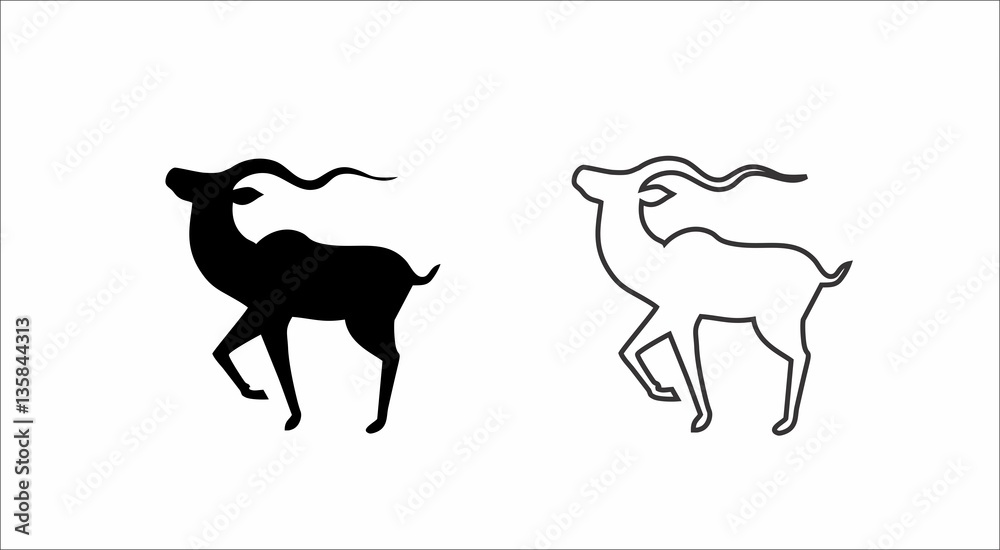 fantasy minimalistic Deer illustration logotype