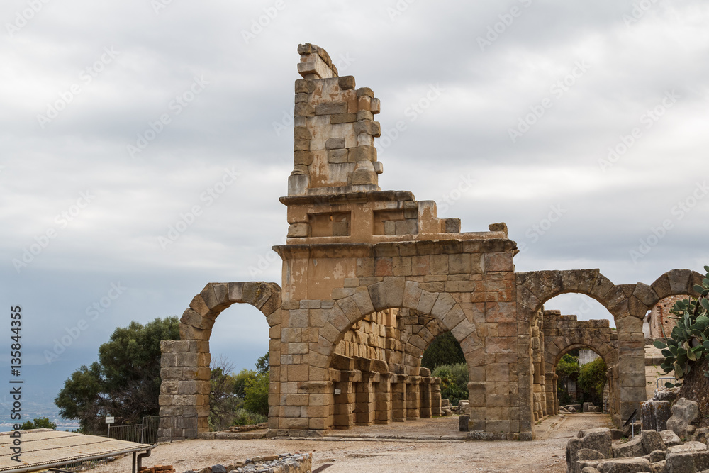 Ruins of the ancient city of Tindari (Tindarys), Sicily island,