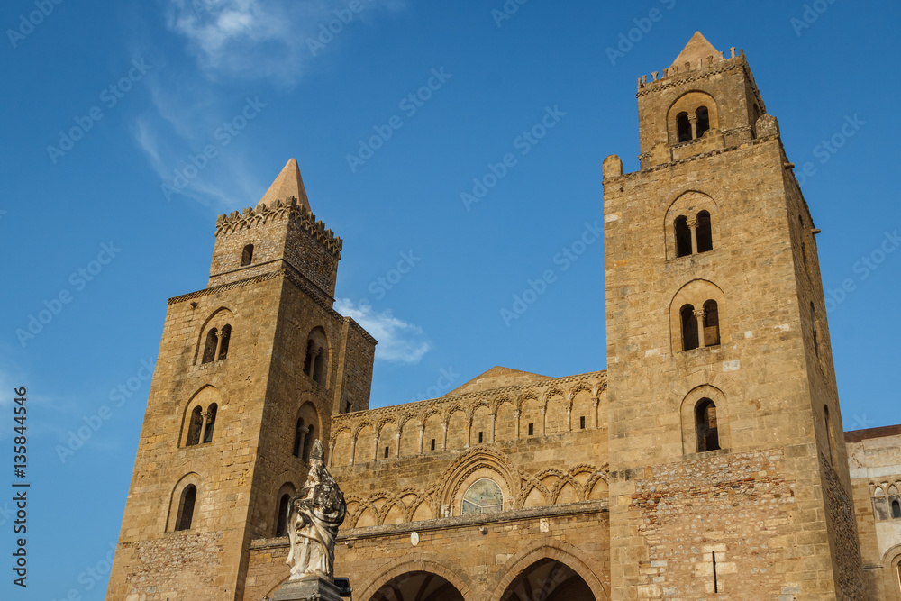 Romanesque cathedral in the historic centre of Cefalu, Sicily is