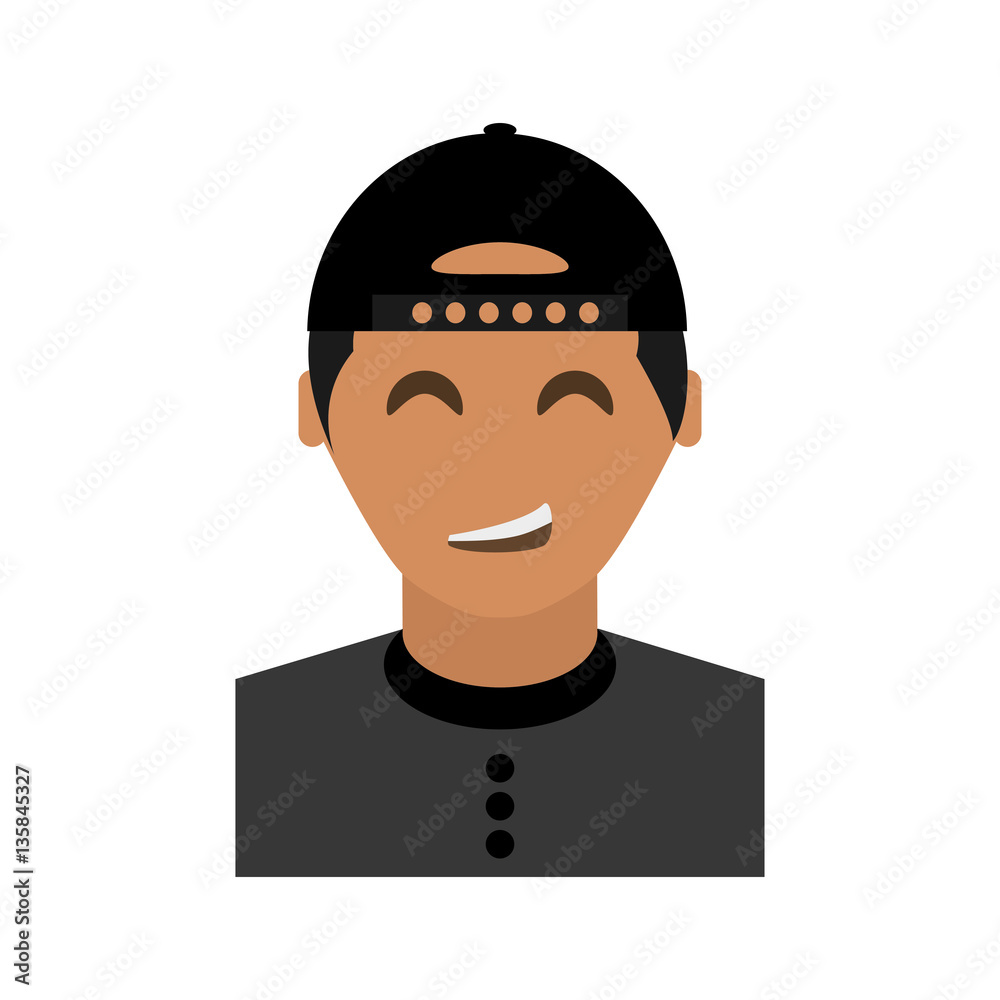people young man with hat icon image, vector illustration design