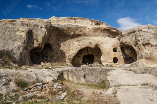 Remain of the ancient rock cave city of Uplistsikhe, Georgia