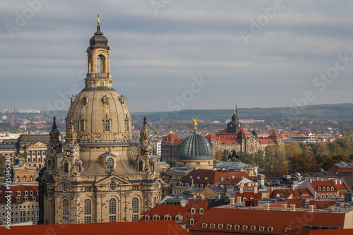 A view over old town of Dresden (Frauenkirche - Our Lady church)