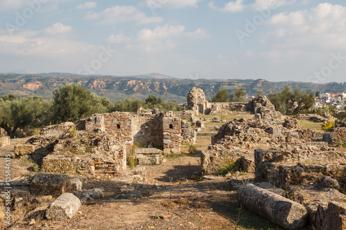 Ruins of the Byzantine church in the ancient city of Sparta, Pel
