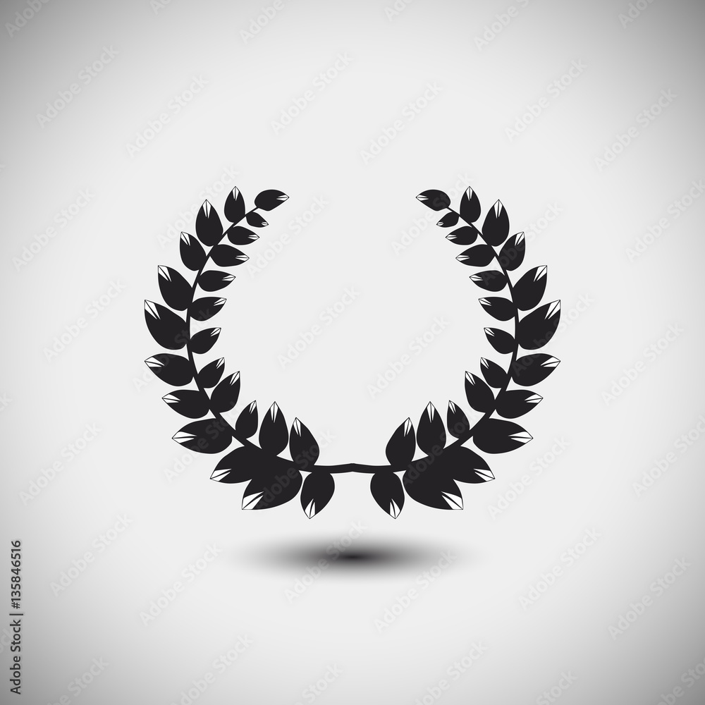 Wreath Icon. Vector Illustration. Leaf Crown Icon. Wreath Icon. Vector Illustration. Leaf Crown Icon.
