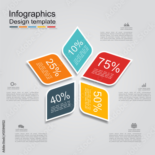 Infographic design template with elements and icons. Vector.