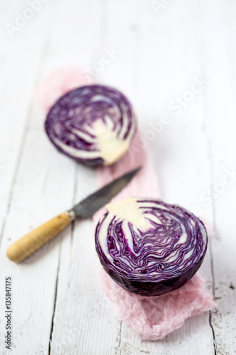 Mix of fresh vegetables.Purple cabbage;
