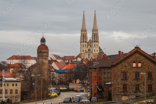 View to the medeival town Gorlitz (Goerlitz) in the evening, Sax