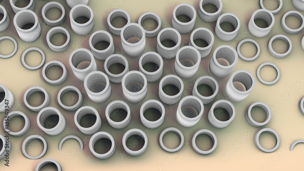 Installation of pipe objects, creative image for the different technological needs Installation of pipe objects, creative image for the different technological needs