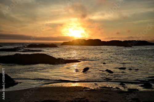 coucher de soleil sur une plage du pacifique © Didier