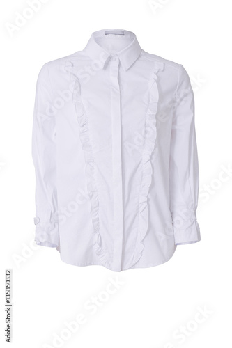 White women's shirt isolated on white background 