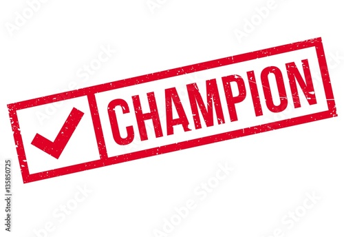 Champion rubber stamp. Grunge design with dust scratches. Effects can be easily removed for a clean, crisp look. Color is easily changed.