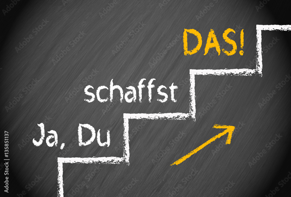 Ja, Du schaffst DAS Motivation und Erfolg ilustración de Stock