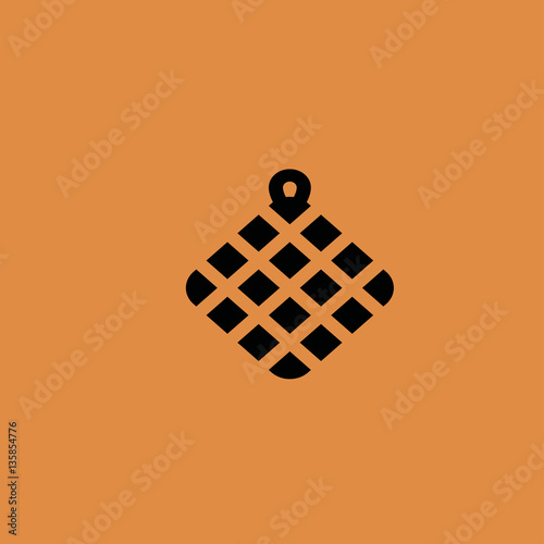 mitten potholder icon. flat design
