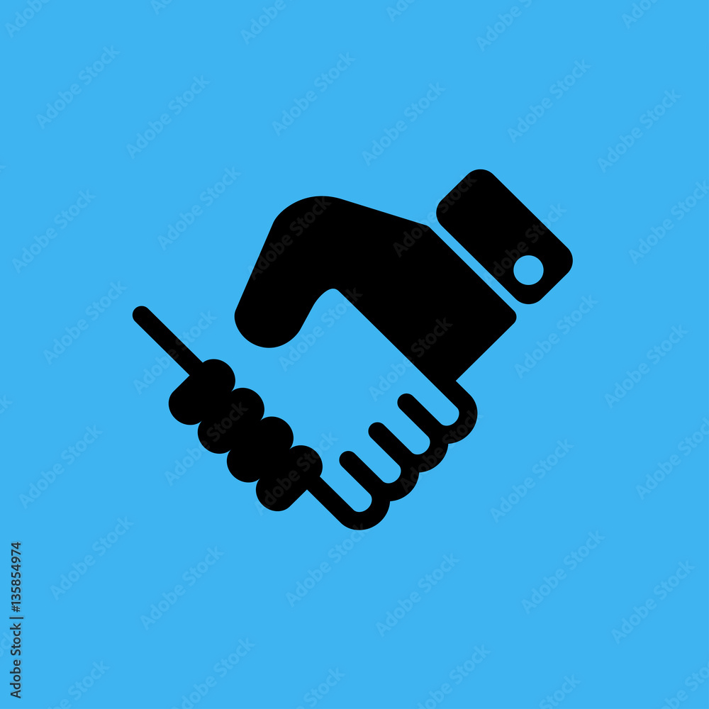 Business handshake icon. flat design