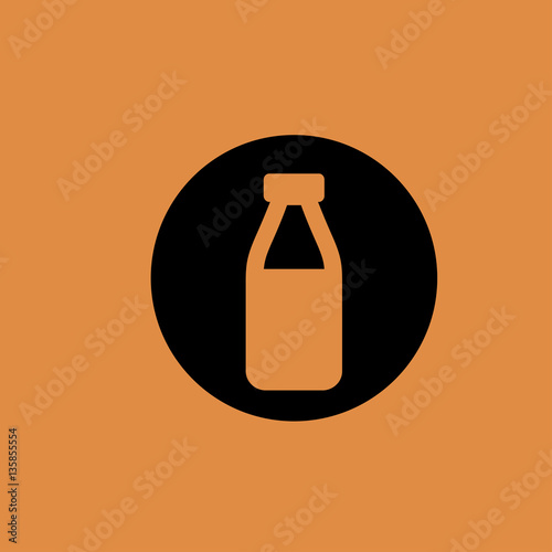 milk bottle icon. flat design