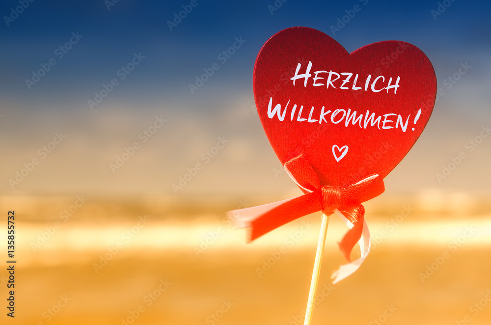 Herzlich Willkommen, Zimmer frei, Urlaub Stock Photo Adobe Stock