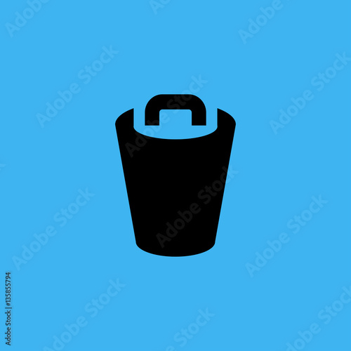 trash bin icon. flat design