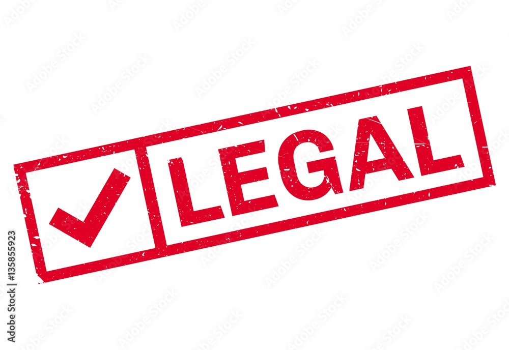 Legal stamp. Grunge design with dust scratches. Effects can be easily removed for a clean, crisp look. Color is easily changed.