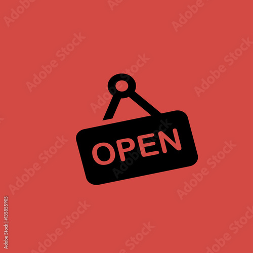 open door sign icon. flat design