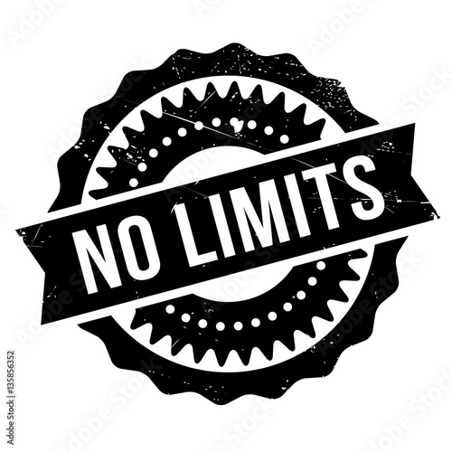 No limits stamp. Grunge design with dust scratches. Effects can be easily removed for a clean, crisp look. Color is easily changed.