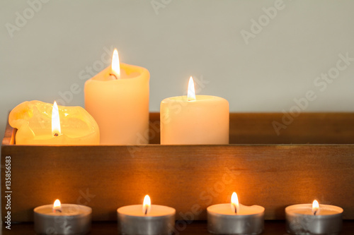 burning candles closeup