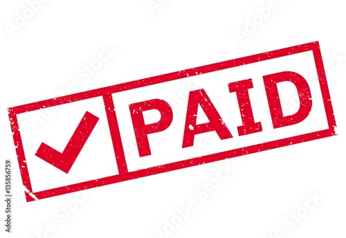 Paid stamp. Grunge design with dust scratches. Effects can be easily removed for a clean, crisp look. Color is easily changed.