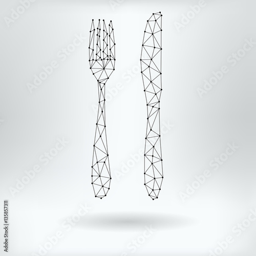 Vector Net Symbol of Fork and Knife