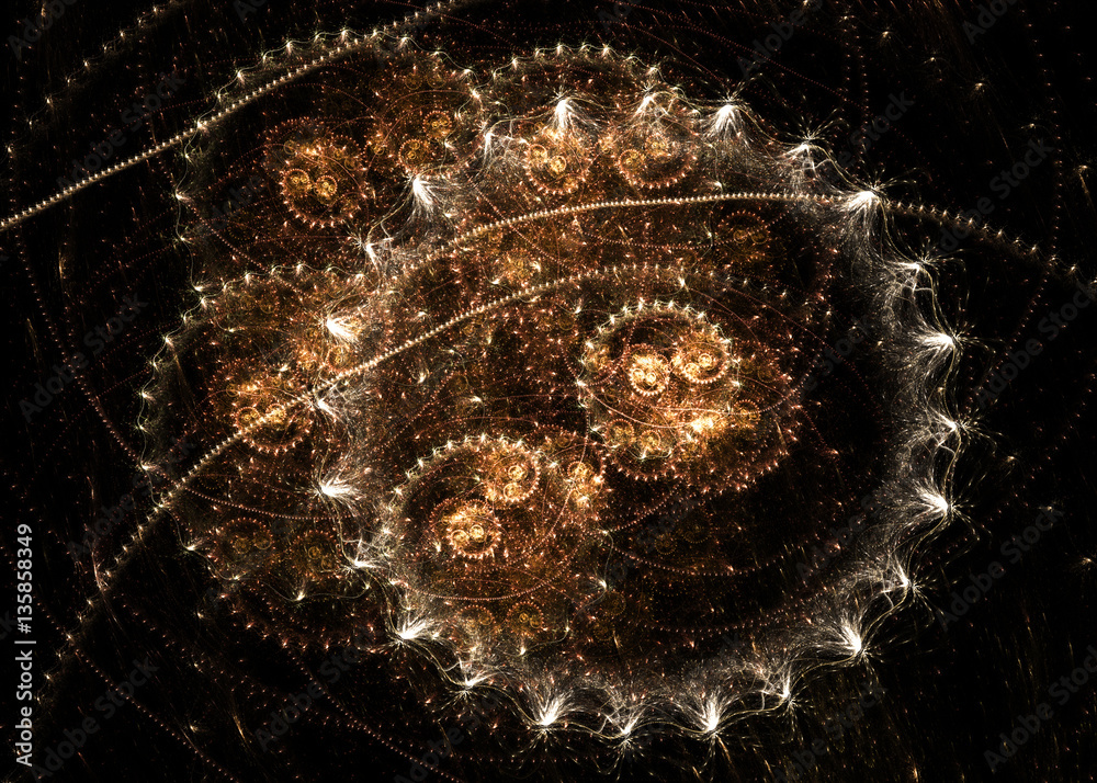 Obraz premium Wide Abstract SteamPunk Background - Fractal Art