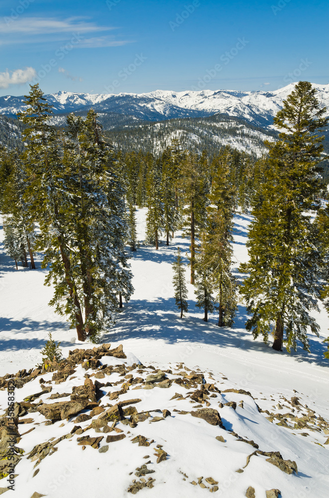 Winter Landscape of alpine resort
