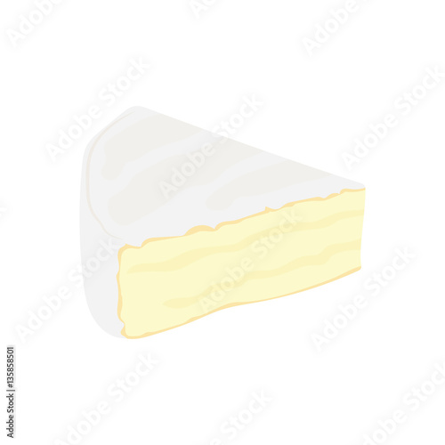 Brie cheese flat icon.