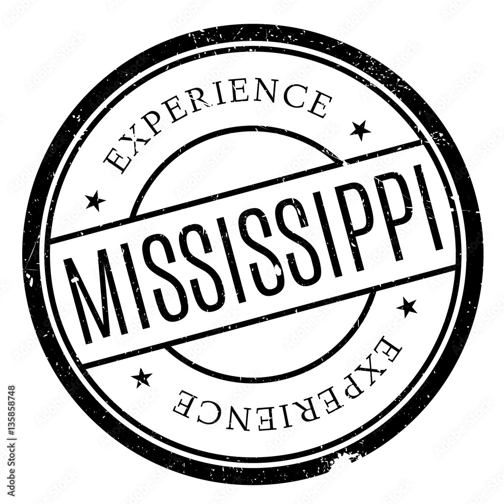 Mississippi stamp. Grunge design with dust scratches. Effects can be easily removed for a clean, crisp look. Color is easily changed.