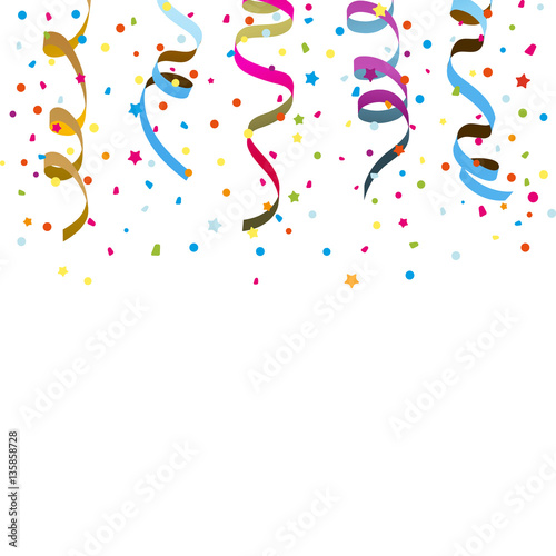 Ribbons and confetti background