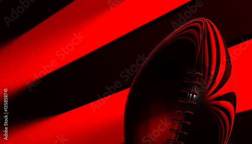American football silver ball on background, 3d rendering