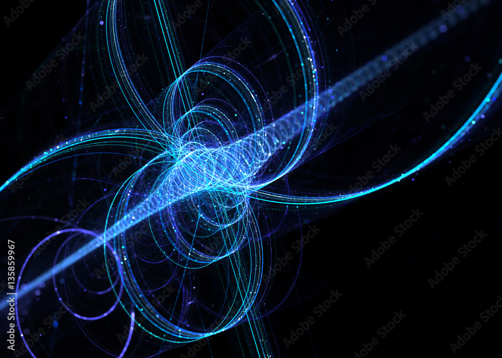 Obraz premium Abstract Transparent Helix Glow Twinkle Background - Fractal Art
