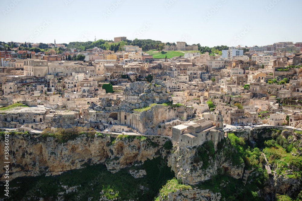 Panoramic view of Matera, Unesco heritage and European capital of culture 2019, Italy