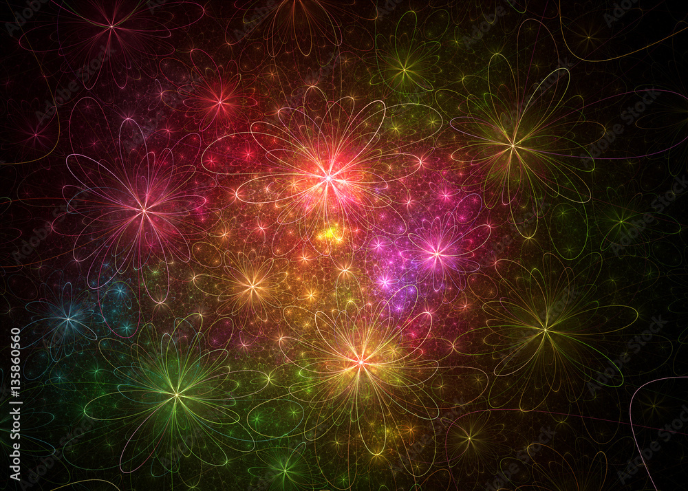 Fractal Shining Flower Background - Fractal Art Fractal Shining Flower Background - Fractal Art